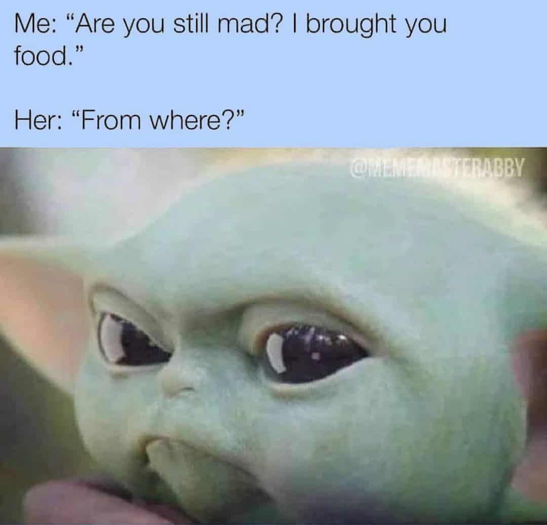 Funny Star War Baby Yoda Memes Funny Relationship Memes for Him Chokoboe