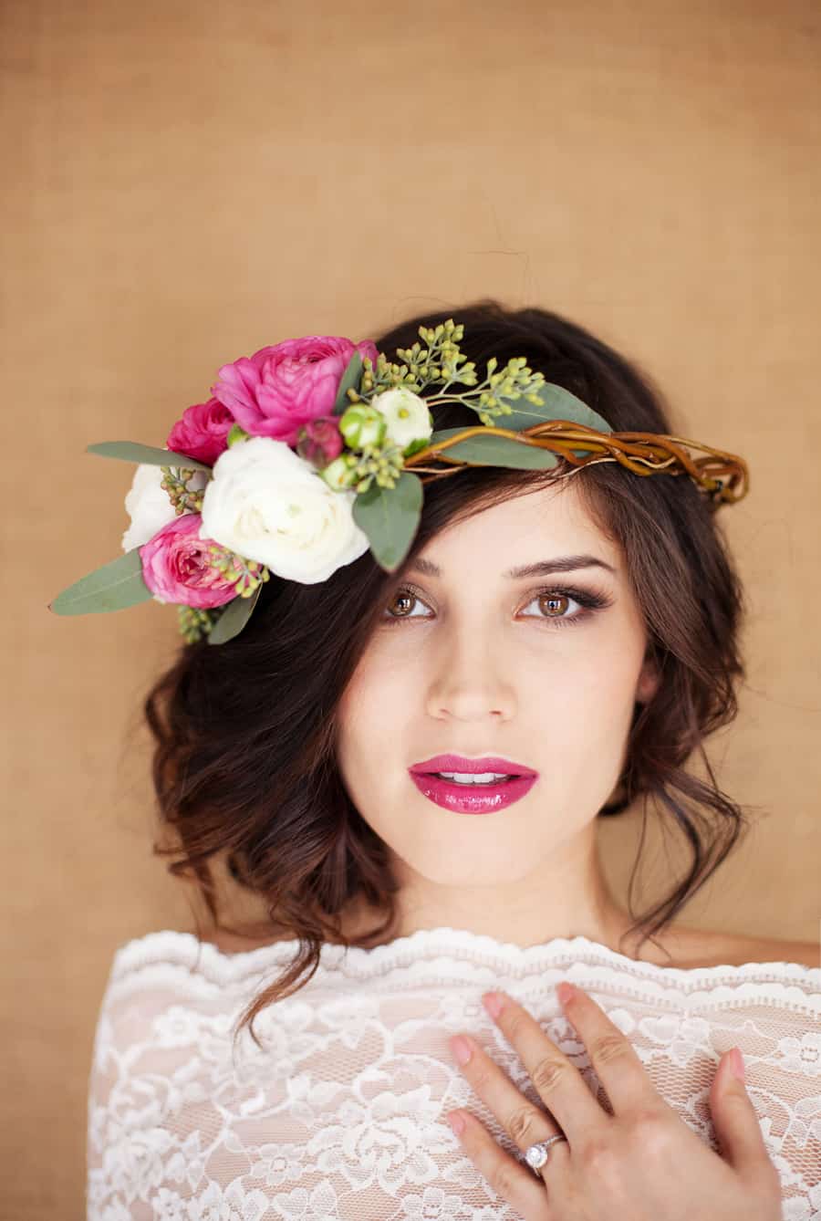 Gorgeous Flower Crown for Your Boho Wedding Floral Wedding Inspiration Amber Weimer Janae Frazer Kat Frazier Hair and Makeup by Steph
