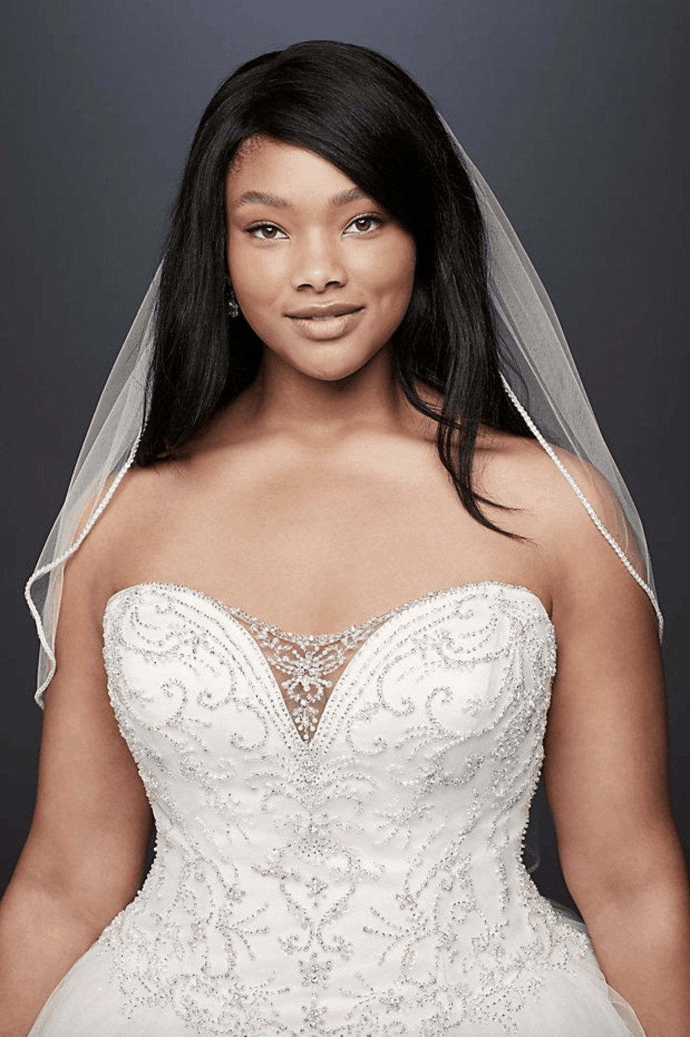 Hand-Beaded Illusion Plus Size Wedding Dress Simple Disney Theme Plus Size Bridal Gowns Fairy Tale