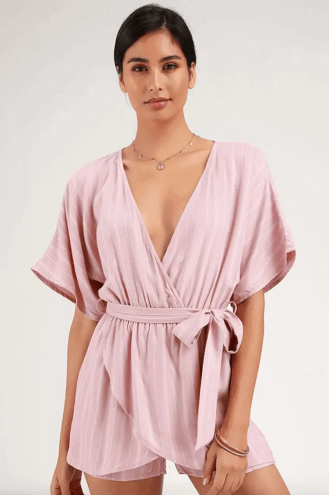 How to Dress for Your Honeymoon Playsuit Ideas Blush Pink Striped Romper