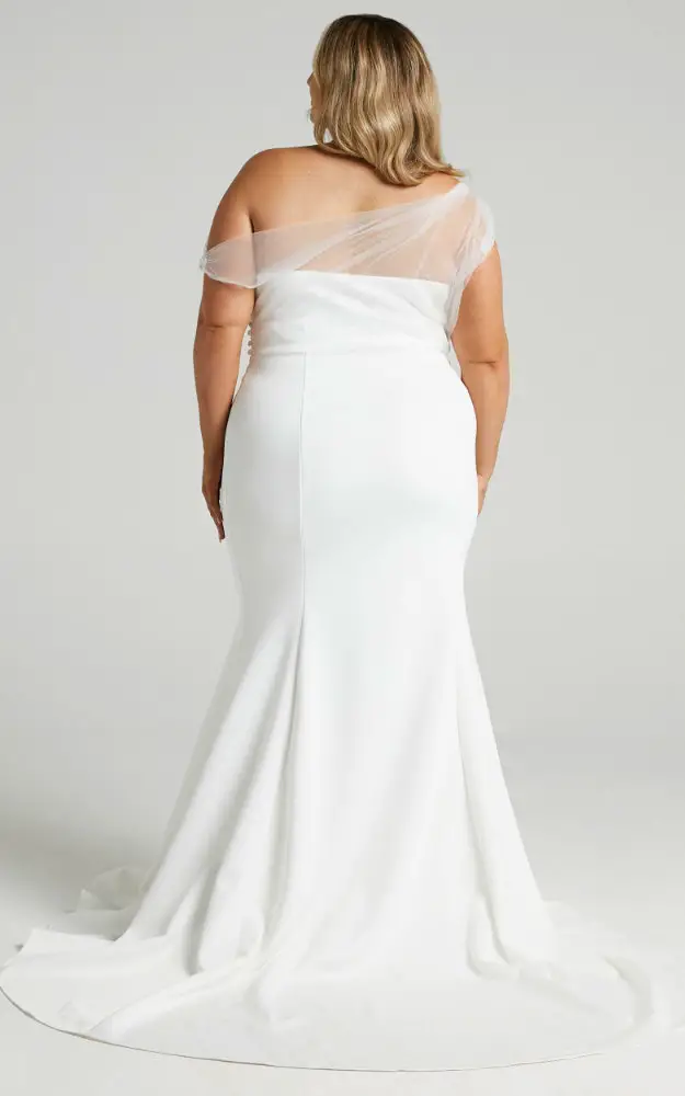 Inexpensive Plus Size Wedding Dresses Mesh Off Shoulder Wedding Gown Showpo