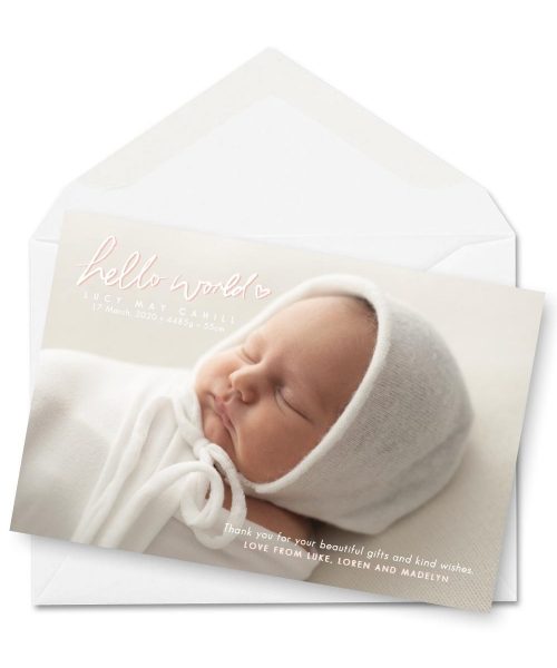 Newborn Baby Birth Announcement Thank You Cards Australia Wylde Folk Studio 2