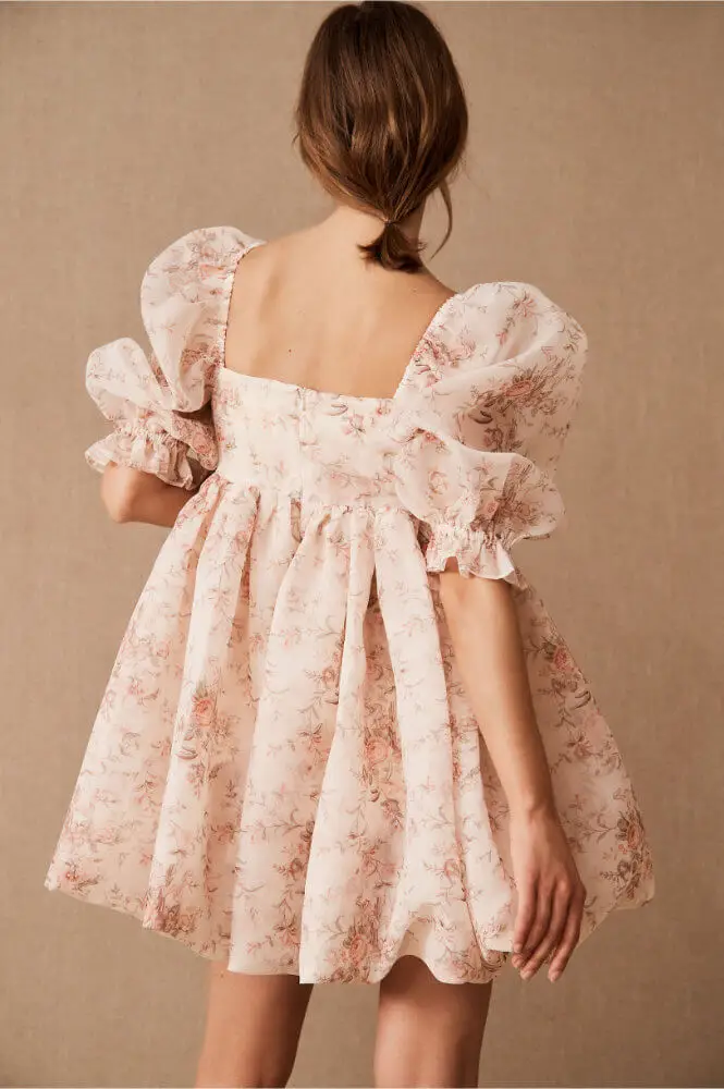 Non Traditional Kitchen Tea Dresses Untraditional Bridal Shower Dress Floral Puff Sleeves Selkie Bubble Puff Dress BHLDN 2