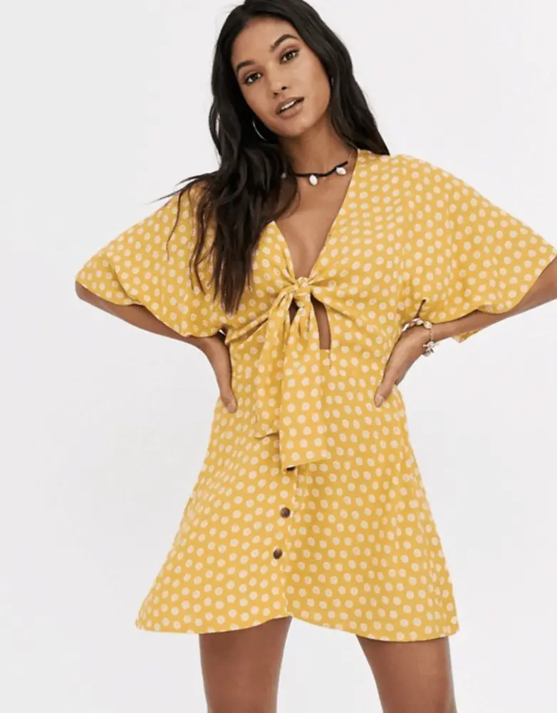 Perfect Summer Outfits for the Beach Yellow Mustard Midi Dress Sun Dresses