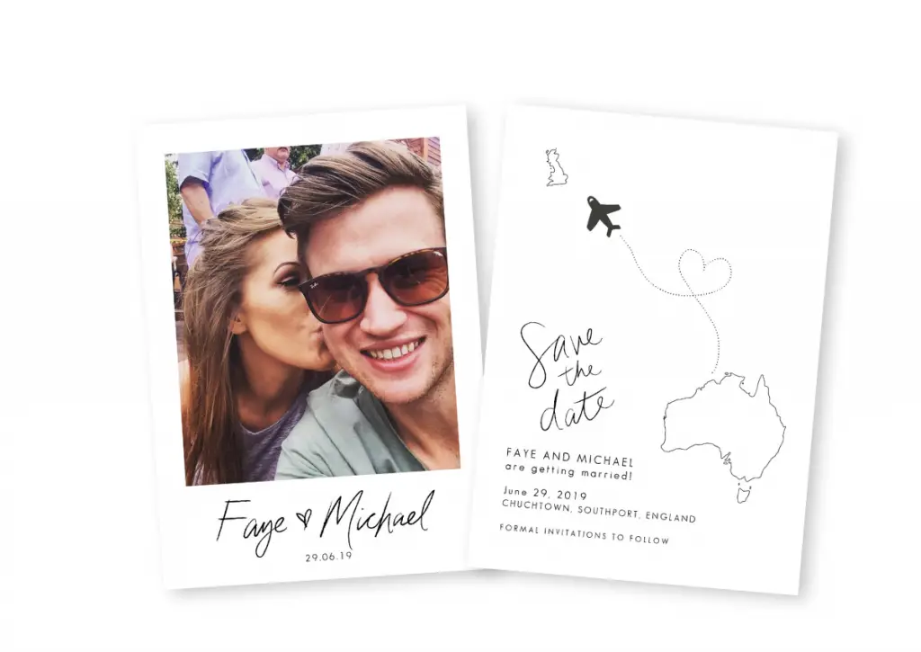 Photo Save the Date Cards Detail Map Sydney Australia For the Love of Stationery