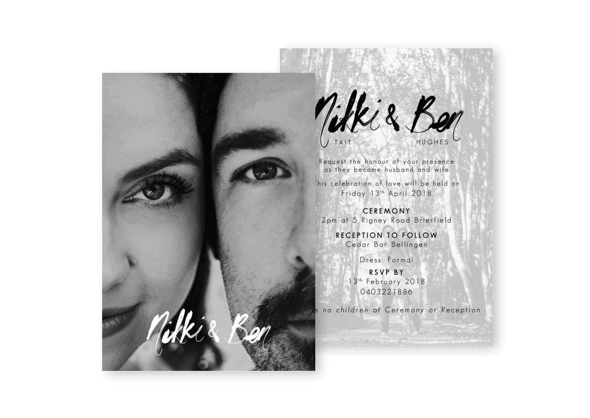 Photo Wedding Invitation For the Love of Stationery Wedding Photography Fox and Kin