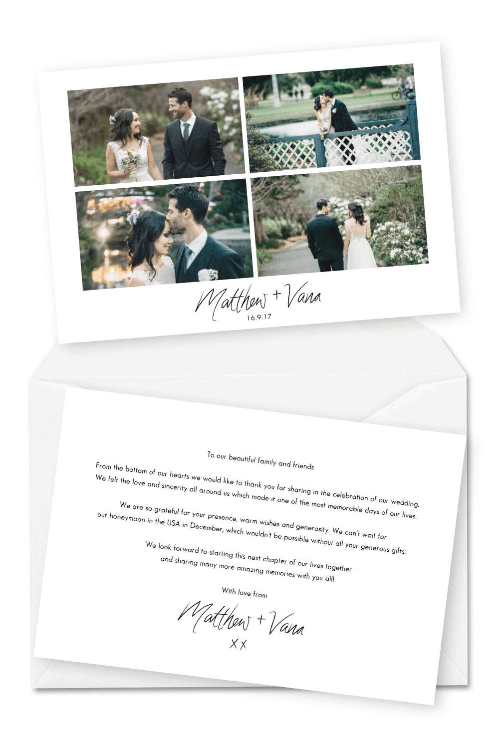 Photo Wedding Thank You Card Message Wording Ideas For the Love of Stationery