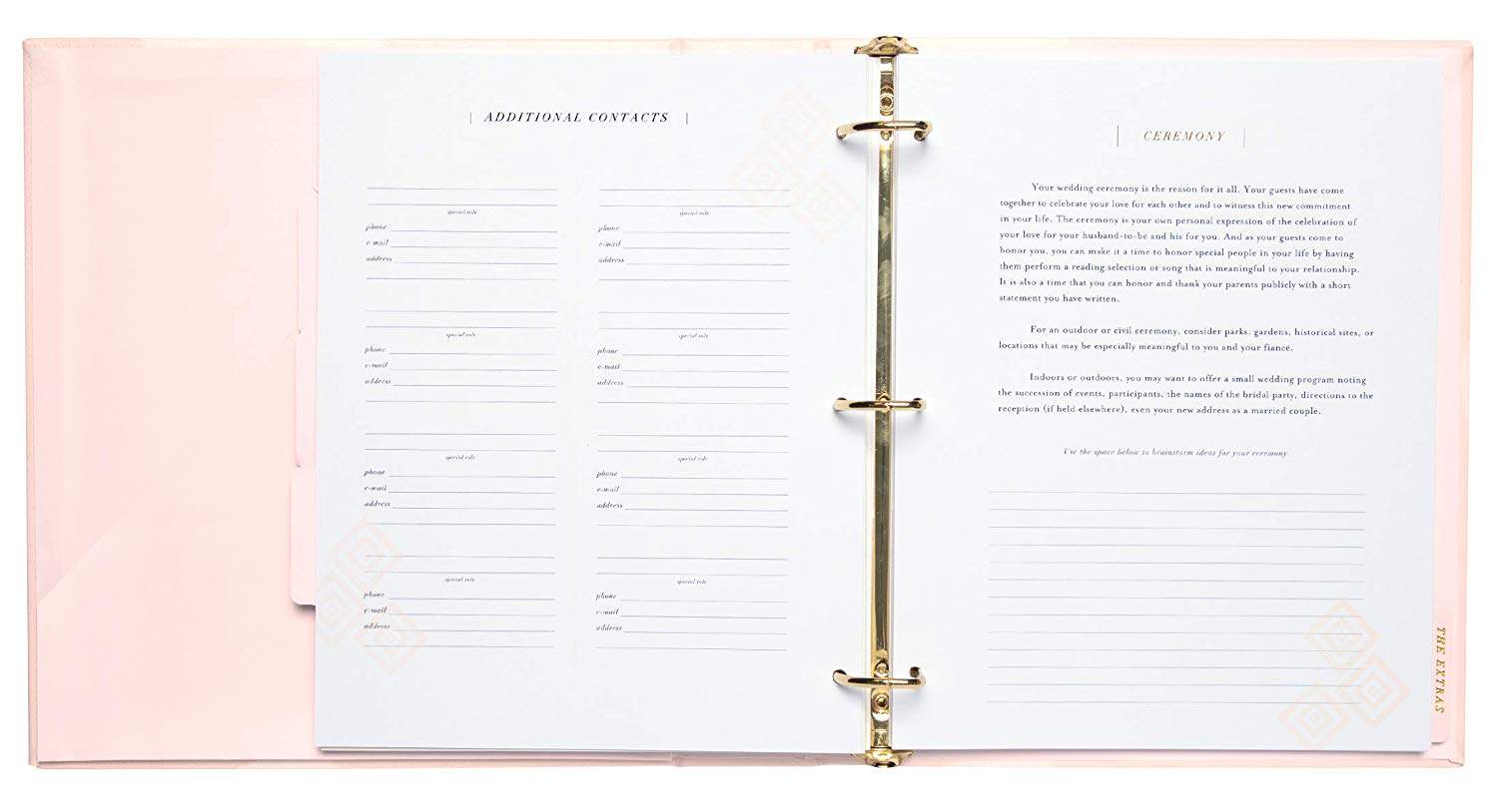 Pink and White Wedding Planner Books and Binder Organizers for Brides Engagement Gifts Bridal Planner Complete Checklist