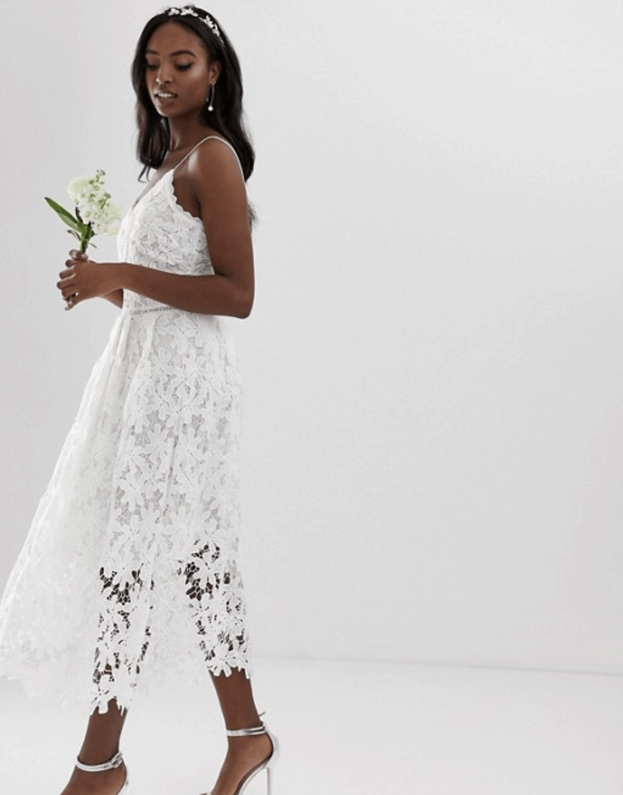 white casual dress for civil wedding