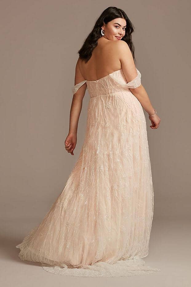 Removable Sleeves Plus Size Floral Wedding Dresses Online Melissa Sweet