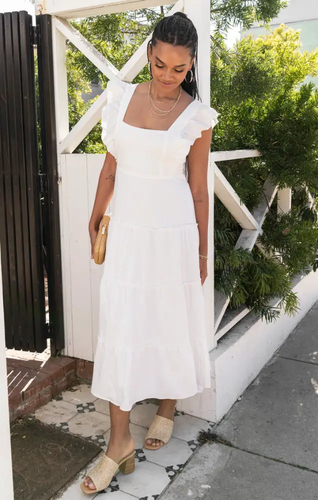 Santorini Outfit Ideas Santorini Dresses White Linen Midi Dress Show Me Your Mumu 3