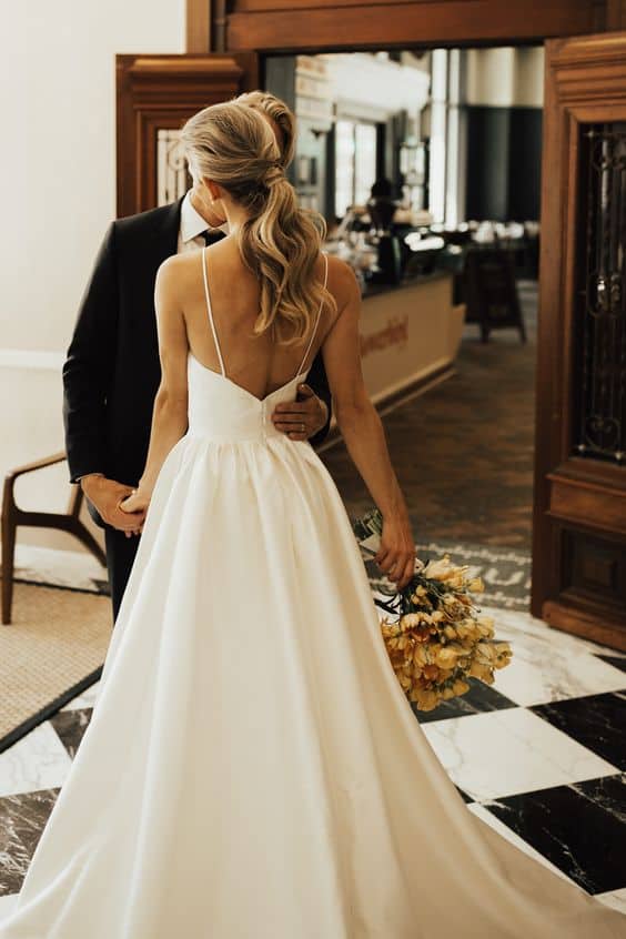 Simple Satin Wedding Dress BHLDN Wtoo by Watters Opaline Ballgown 2