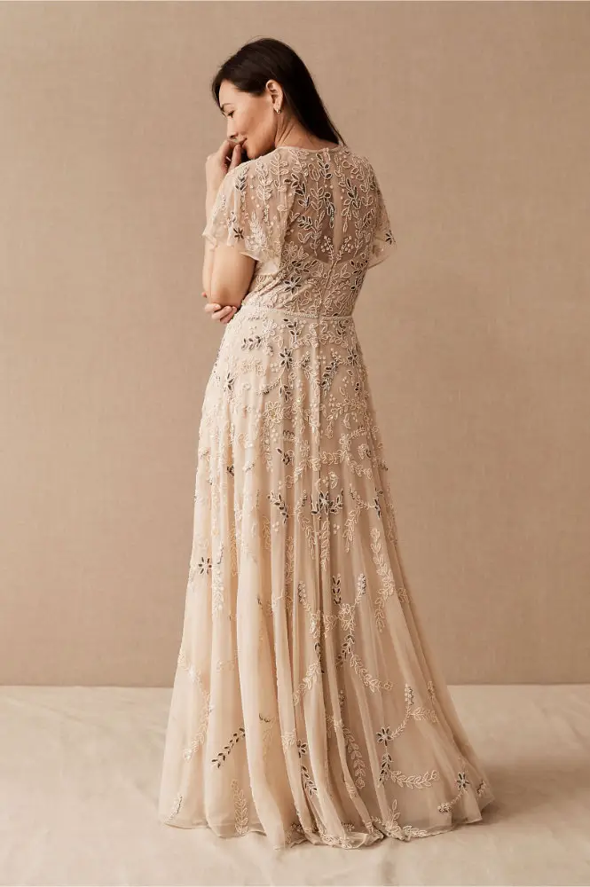 Sophisticated Mother of the Bride Dresses Fluttery Cap Sleeves Beaded Dress BHLDN