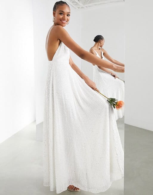 Sparkly Glitter Wedding Dress Fabric ASOS Sequin Wedding Dresses Online