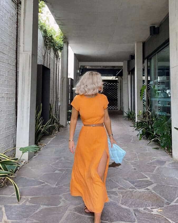 Summer Outfits for the Beach Honeymoon Dresses Orange Open Back Dress Showpo