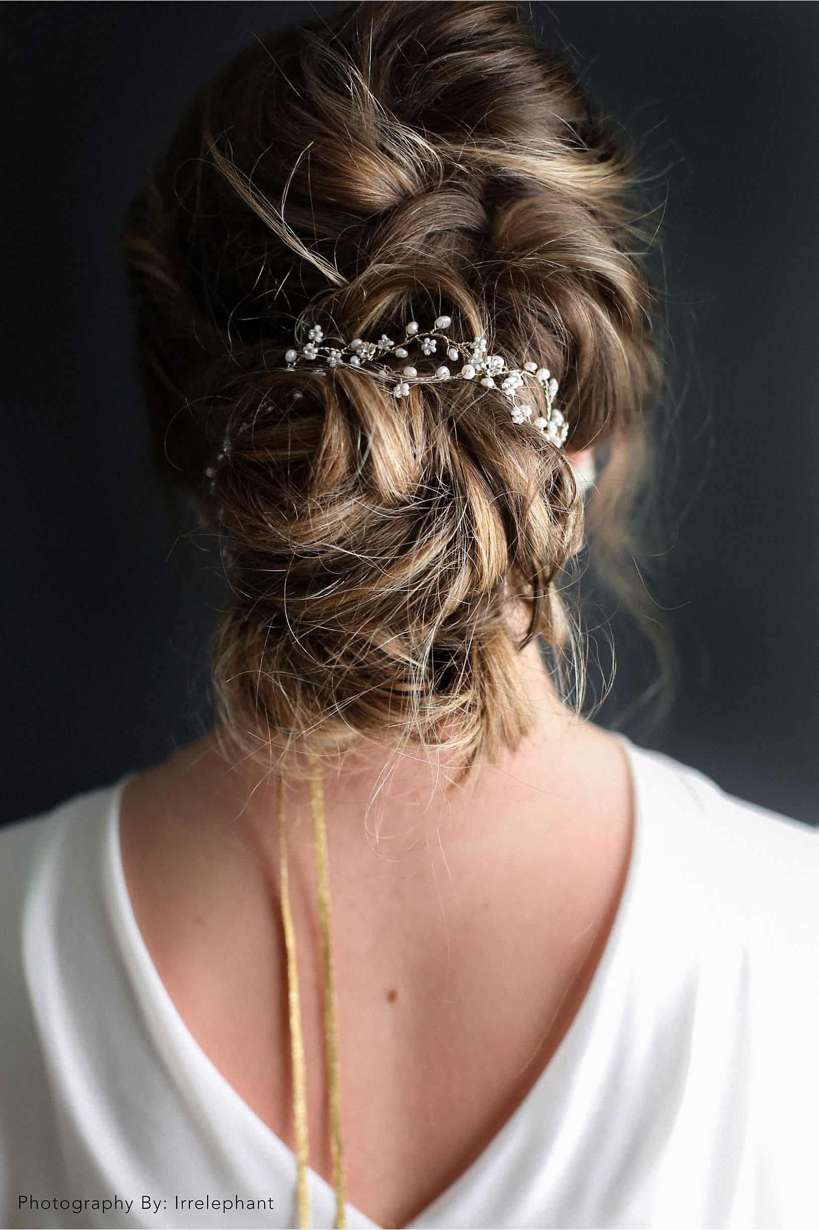 Swarovski Crystal Bridal Headpiece Wedding Hair Accessories Pearldrop Halo White Beads