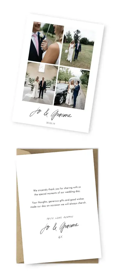 15 Wedding Thank You Cards Wording Samples from Bride and Groom