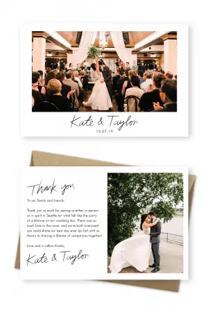 Merci d'Avoir Assisté à Notre Message de Mariage Messages de Remerciement de Mariage de la Mariée et du marié Julia Kinnunen Photography Pour l'Amour de la Papeterie