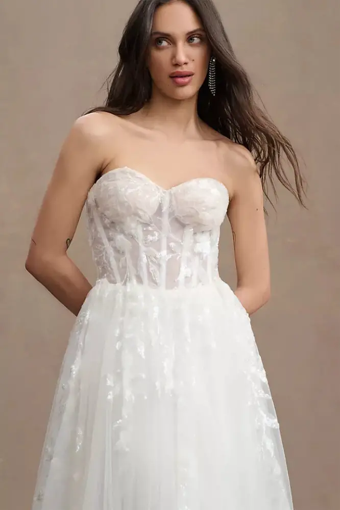 Vintage Wedding Dresses Wtoo by Watters Austin Strapless Corset Tulle Wedding Gown