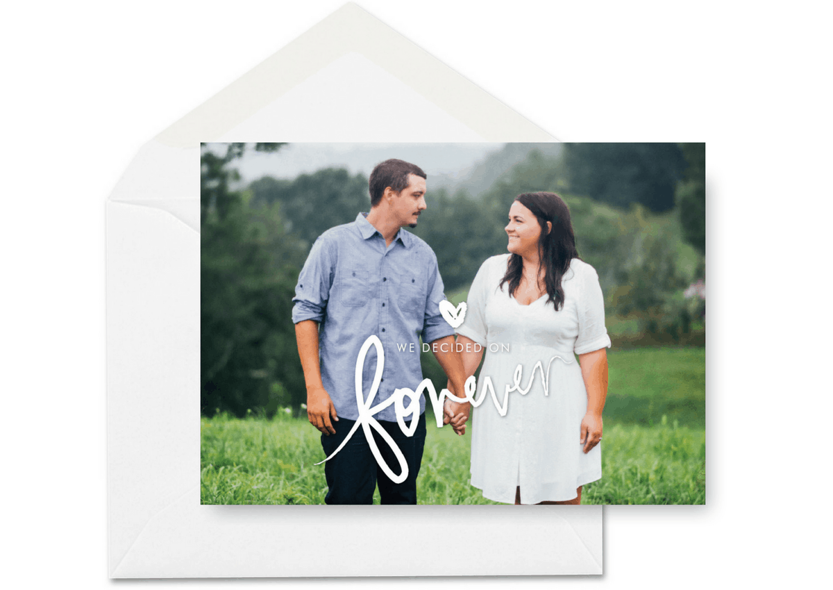 Weddin Invitation with Photos We Decided On Forever For the Love of Stationery