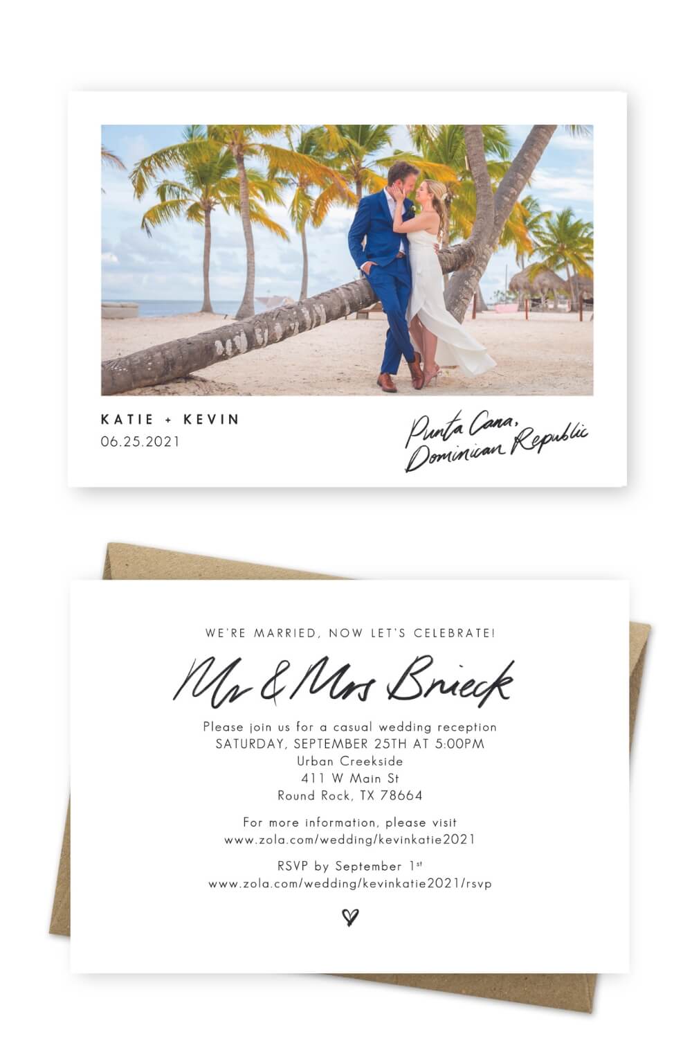 Wedding Announcement Wording Ideas Elopement Cards Adventures Photos Secrets Cap Cana Resort and Spa