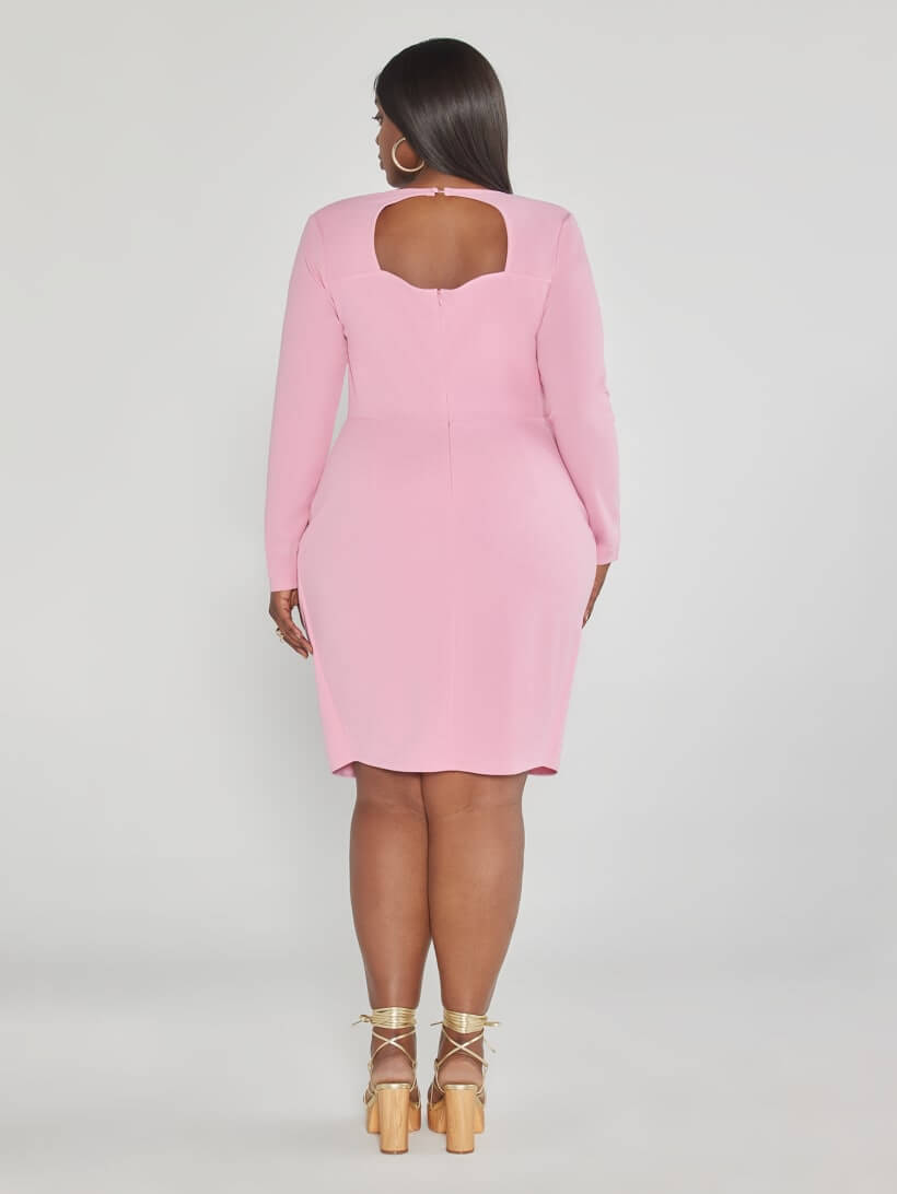 Wedding Guest Outfits for Curvy Ladies Pink Jenna Tie Front Faux Wrap Dress