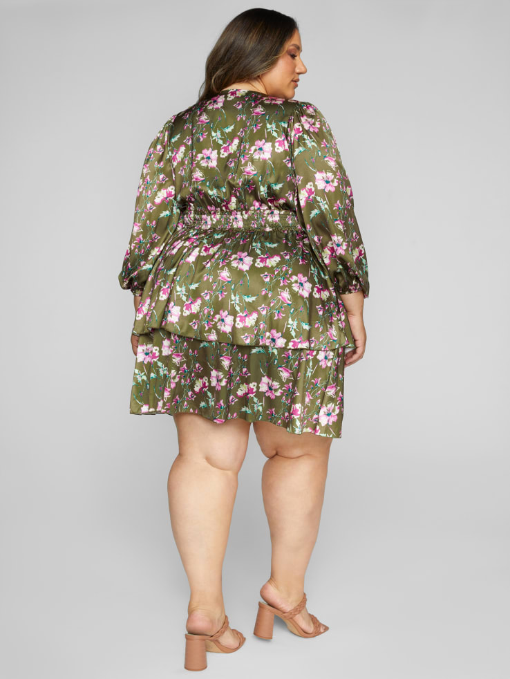 Wedding Guest Outfits for Curvy Ladies Plus Size Wedding Guest Dresses Olive Floral 3