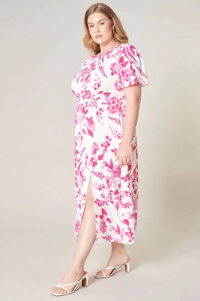 Wedding Guest Outfits for Curvy Ladies What to Wear to A Wedding If You Are Plus Size Clarice Bloom Floral Split Dress 2