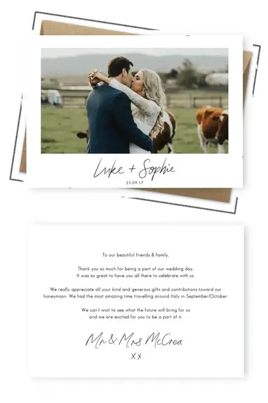 10 Wedding Thank You Cards Wording Examples Note