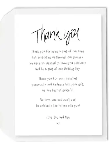 Template For Wedding Thank You Cards