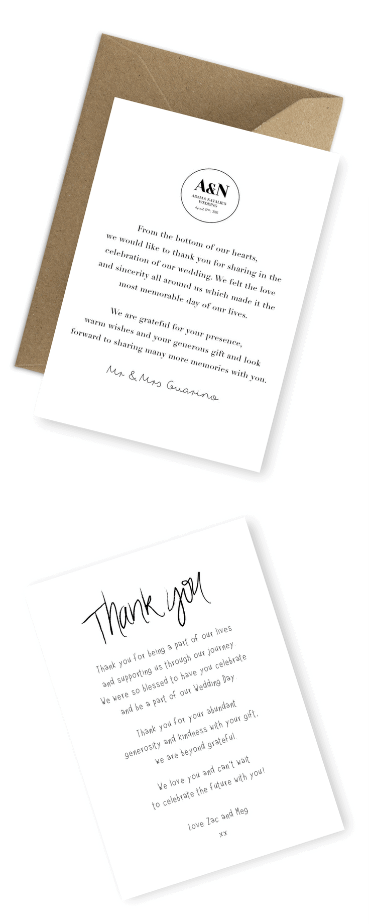 Wedding Thank You Card Wording Ideas