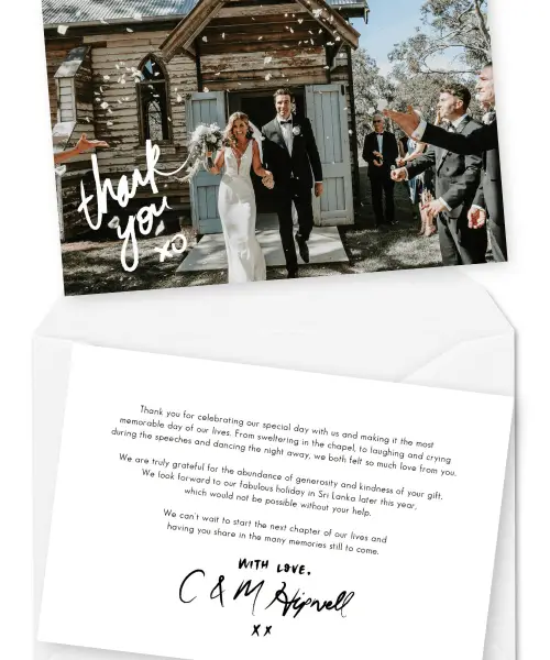 Wedding Thank You Card Wording Message Ideas Template Examples