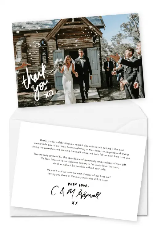 10 Wedding Thank You Cards Wording Examples Note