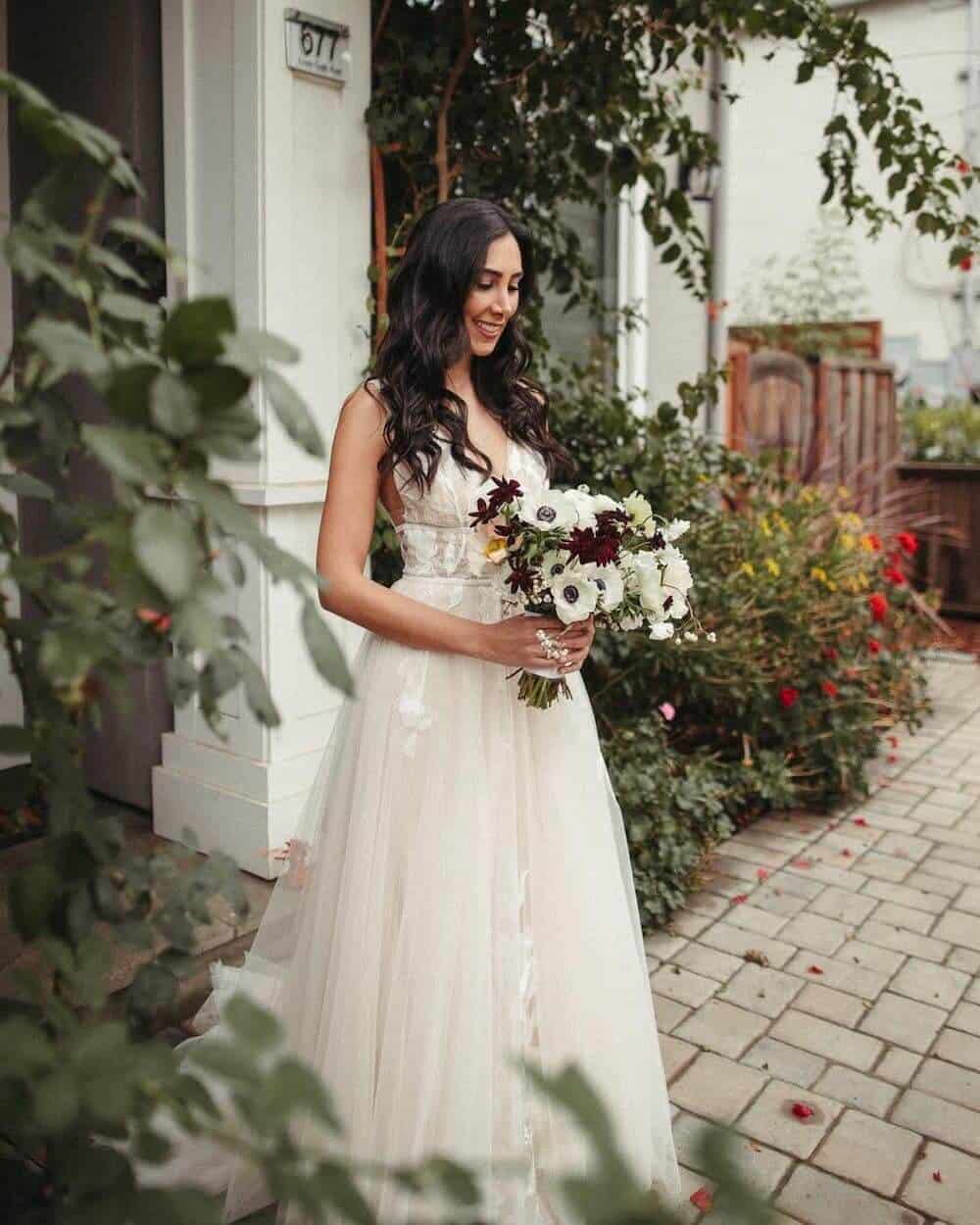 What to Wear When You Elope Willowby by Watters Hearst Gown BHLDN Born Pacific Photography
