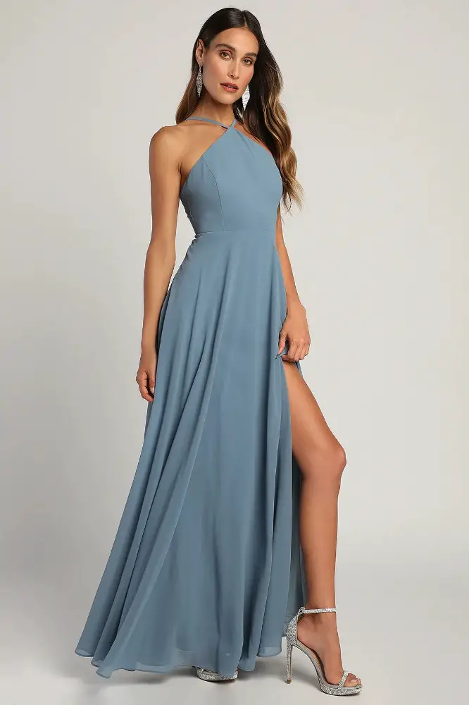 What to Wear to a Wedding as a Female Guest Cheap Wedding Guest Outfits Blue Maxi Dress Lulus 2