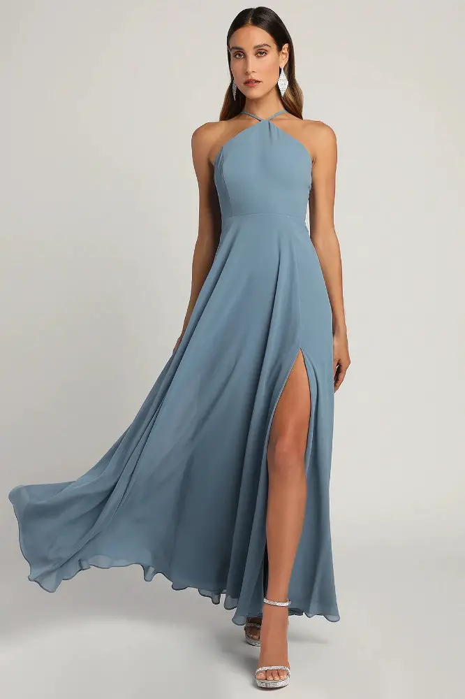What to Wear to a Wedding as a Female Guest Cheap Wedding Guest Outfits Blue Maxi Dress Lulus