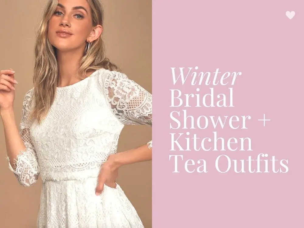 Winter Bridal Shower Dress Long Sleeve Kitchen Tea Dress