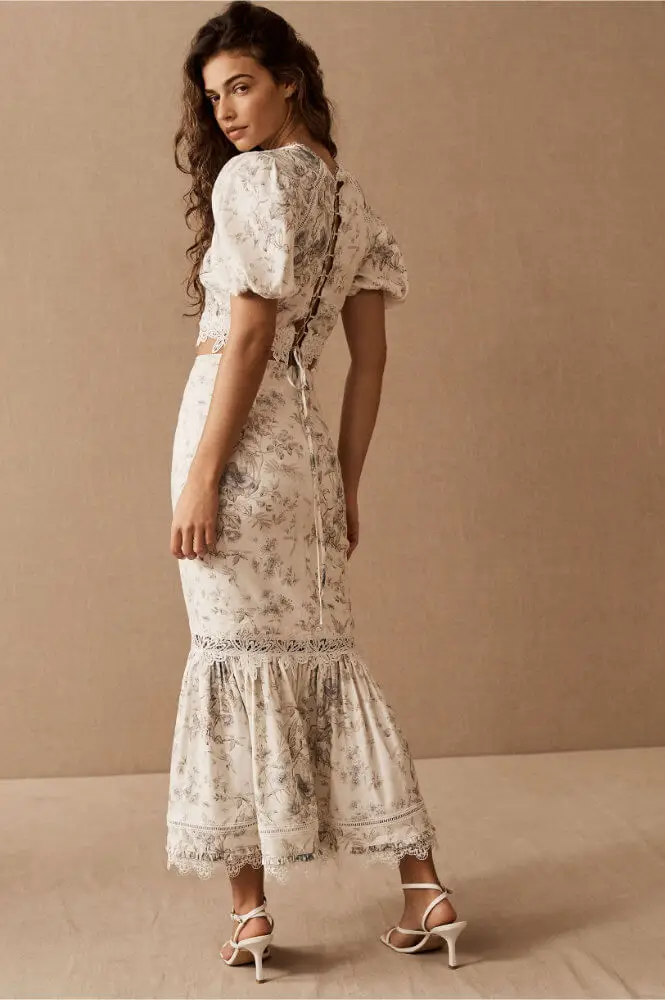 Winter Bridal Shower Dress Long Sleeve Kitchen Tea Outfit V. Chapman Naples Top & Pisa Skirt 2