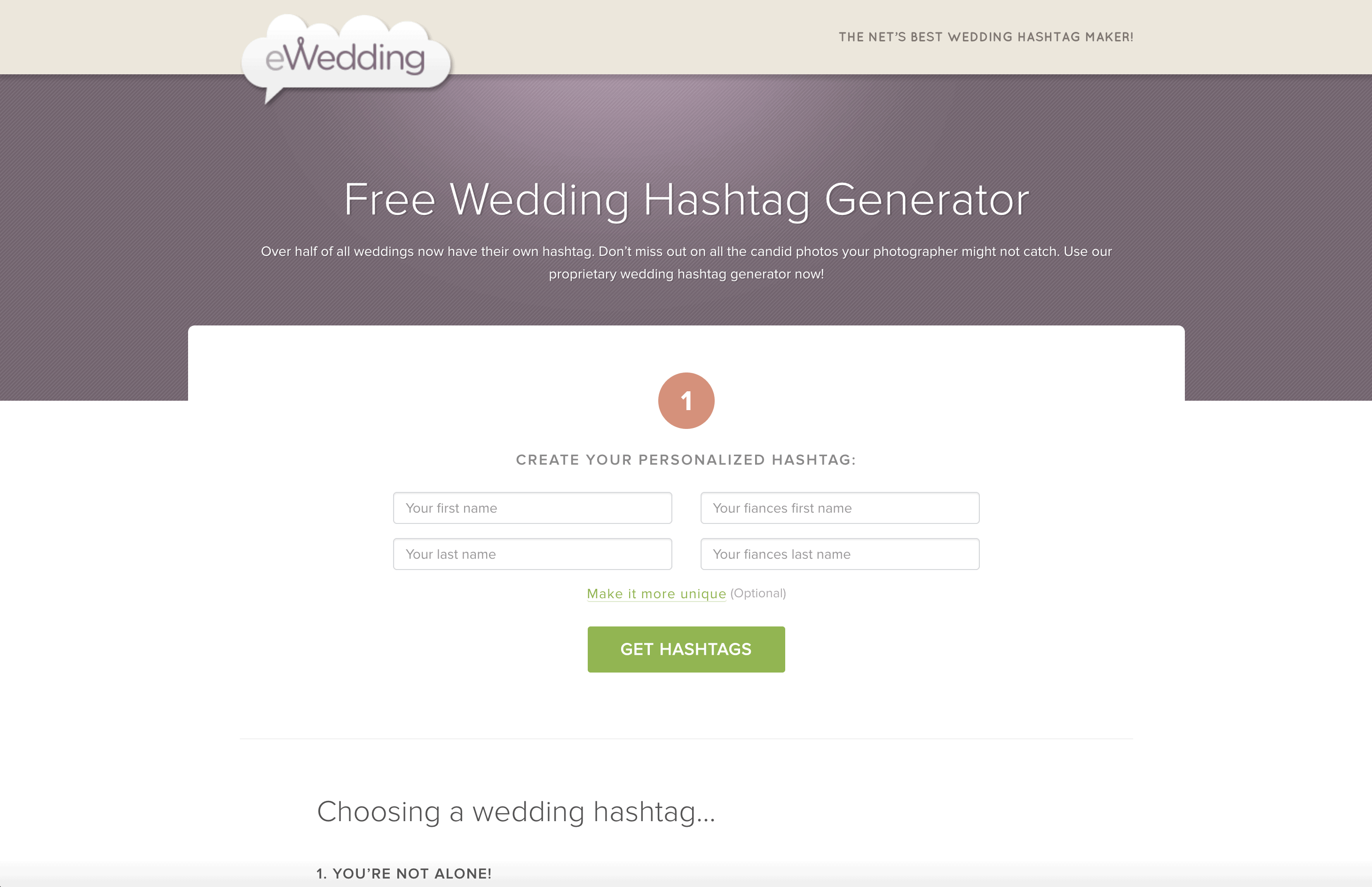 free wedding hashtag generator wedding rsvp websites